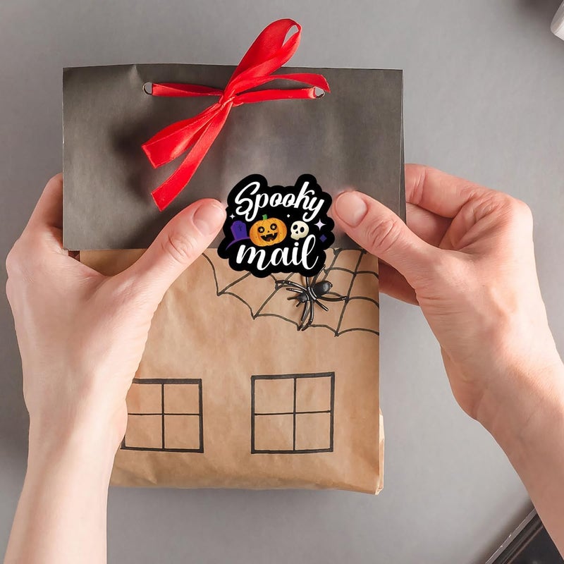 WUZYOU Halloween Business Stickers with Spooky Mail Shipping Labels and Package Seals for Online Store Sellers, Small Businesses and Witchy Shops, Cute Design for Mail Decor, 200 PCS - Image 4